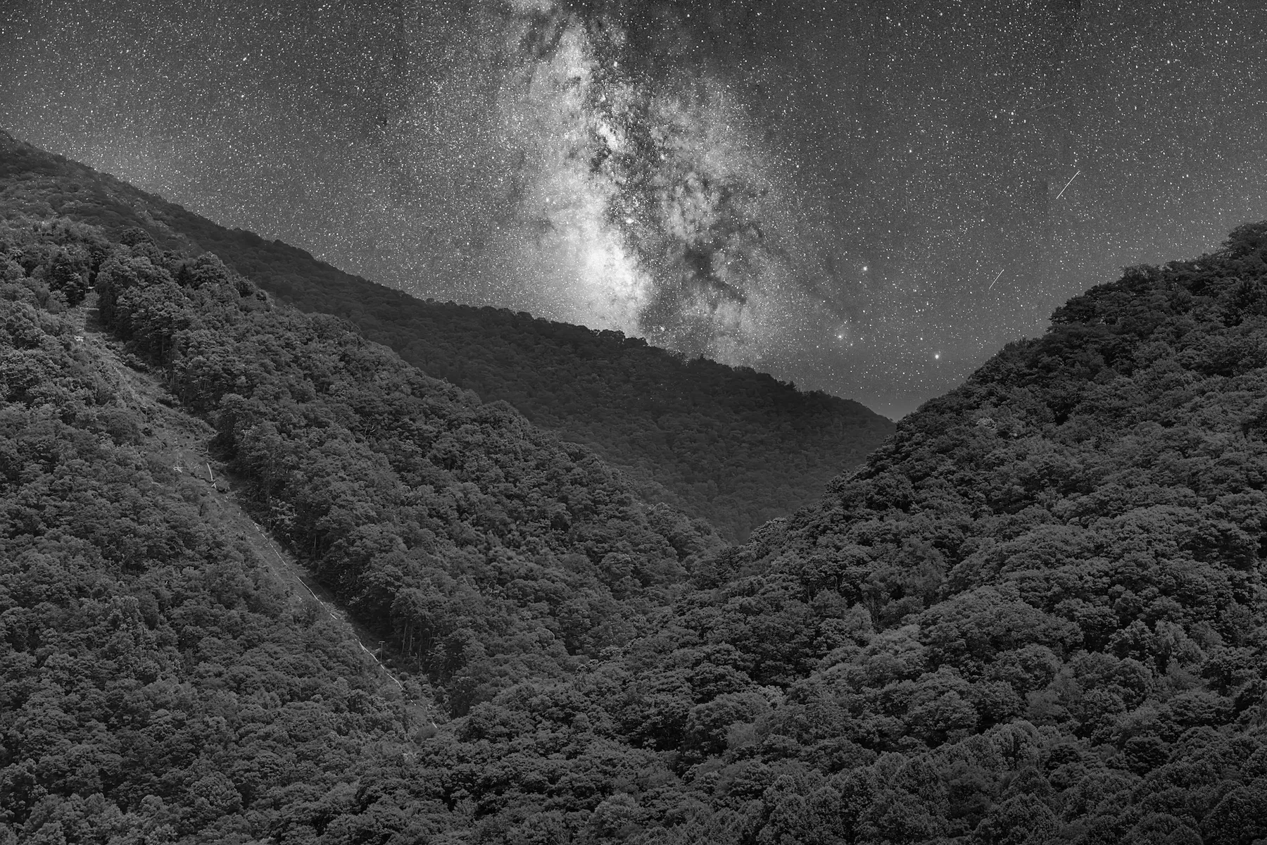 Milky Way over peaks